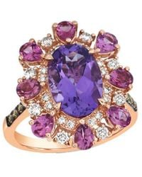 Le Vian - Grape Amethyst 14K Rose 4.41 Ct. Tw. Diamond & Amethyst-.5Mm Cocktail Ring - Lyst