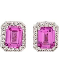Suzy Levian - Silver 0.02 Ct. Tw. Diamond & Sapphire Studs - Lyst