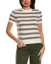 Vince - Striped Cashmere-Blend T-Shirt - Lyst
