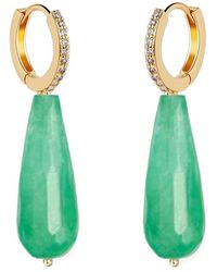 Liv Oliver - 18K Plated 50.00 Ct. Tw. Jade Cz Earrings - Lyst