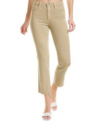 AG Jeans Isabelle 1 Year High-rise Straight Crop Jeans - Natural