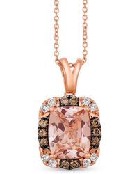 Le Vian - Le Vian 14k Rose Gold 2.48 Ct. Tw. Diamond & Morganite Pendant Necklace - Lyst