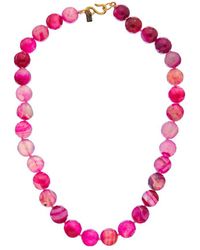Kenneth Jay Lane - Plated Agate Beaded Necklace - Lyst