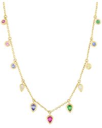 Effy Fine Jewelry - 14k 1.21 Ct. Tw. Diamond & Multi Sapphire, Tsavorite Necklace - Lyst