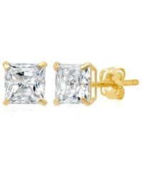 MaxColor - 14K Cz Stud Earrings - Lyst