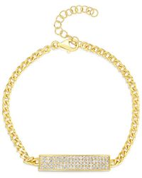 Sphera Milano - 18k Over Silver Cz Id Bracelet - Lyst