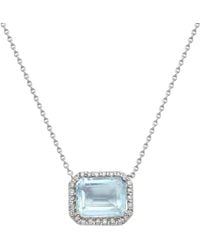 Forever Creations USA Inc. - Forever Creations 14k 2.11 Ct. Tw. Diamond & Aquamarine Necklace - Lyst
