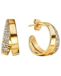 Liv Oliver - 18k Plated Cz Layered Mini Hoops - Lyst
