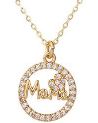 Eye Candy LA - Luxe Collection Mama Sterling Silver Gold Plated Pendant Necklace - Lyst
