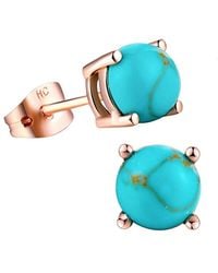 Liv Oliver - 18k Rose Gold 4.75 Ct. Tw. Turquoise Studs - Lyst