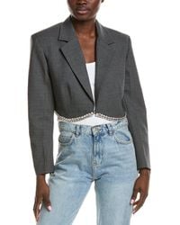 Sandro - Embellished Hem Wool-Blend Blazer - Lyst