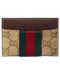 Gucci - Web Gg Canvas & Leather Card Case - Lyst