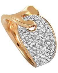 Swarovski Crystal Rose Gold Plated Stainless Steel Ring - White
