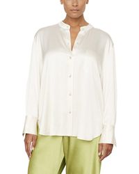 Vince - Plus Relaxed Band Collar Shirt - Lyst