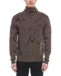 John Varvatos - Pierre High Neck Wool-blend Shirt - Lyst