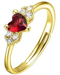 Genevive Jewelry - 14k Over Silver Cz Ring - Lyst
