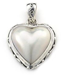 Samuel B. - Silver Pearl Heart Pendant - Lyst