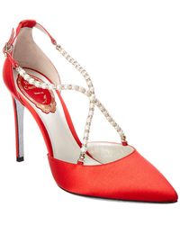 Rene Caovilla Eliza 100 Satin Pump - Red