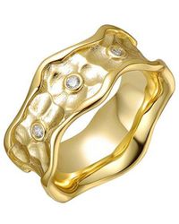 Genevive Jewelry - 14K Plated Cz Wavy Ring - Lyst