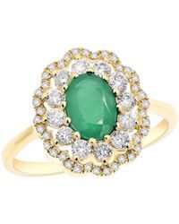 Diana M. Jewels - Fine Jewelry 14k 1.35 Ct. Tw. Diamond & Emerald Half-eternity Ring - Lyst