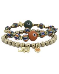 Ebru Jewelry - One Of A Kind Plated Hematite Beaded Bracelet - Lyst