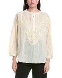 Vince Camuto - Lace Half Placket Blouse - Lyst