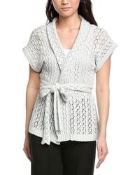 St. John - Wrap Belted Cardigan - Lyst