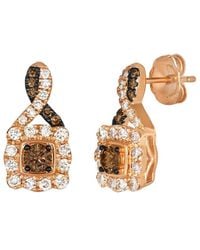 Le Vian - Chocolate Solitaire 14K Rose 0.82 Ct. Tw. Diamond Drop Earrings - Lyst