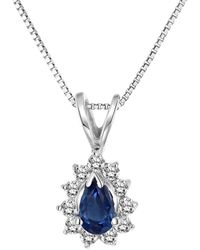 Diana M. Jewels - Fine Jewelry 14k 0.35 Ct. Tw. Diamond & Sapphire Pendant Necklace - Lyst