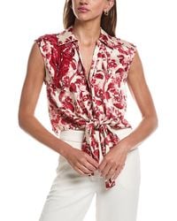 Cinq À Sept - Floral Ribbons Sleeveless Marianna Top - Lyst