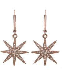 Rachel Reinhardt Jewelry - 14k Rose Gold Plated Cz Star Earrings - Lyst