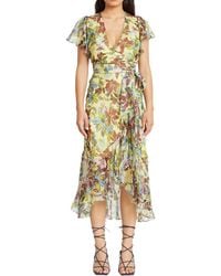 Tanya Taylor - Blaire Linen & Silk-blend Midi Dress - Lyst