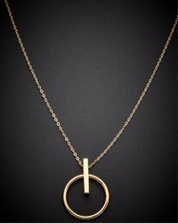 Italian Gold - 14k Bar & Circle Pendant Necklace - Lyst