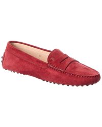 Tod's Tods Gommino Suede Loafer - Red