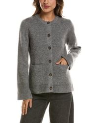 Forte - Double Knit Button Crew Wool & Cashmere-Blend Cardigan - Lyst