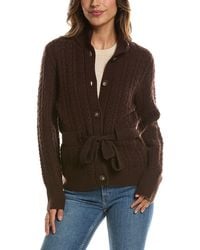 Forte - Military Cable Wool & Cashmere-Blend Cardigan - Lyst