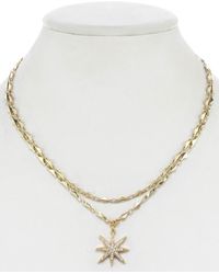 Rachel Reinhardt Jewelry - 14k Plated Cz Layered Star Necklace - Lyst