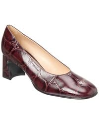 Tod's - Cuoio Croc-Embossed Leather Pump - Lyst