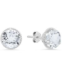 MaxColor - 14k 3.50 Ct. Tw. White Topaz Halo Studs - Lyst