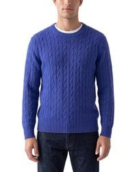 N.Peal Cashmere - Thames Cable Cashmere Round Neck Sweater - Lyst