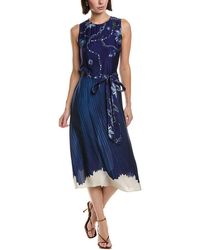 Marchesa - Printed Georgette Midi Dress - Lyst