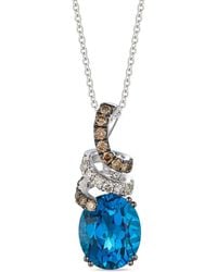 Le Vian - Le Vian Chocolate Shavings 14K 4.14 Ct. Tw. Diamond & Topaz Pendant Necklace - Lyst