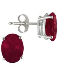 Gemstones - Silver 0.60 Ct. Tw. Ruby Earrings - Lyst