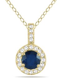 Gem Spark - 14k 0.55 Ct. Tw. Diamond & Sapphire Necklace - Lyst