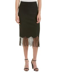A.L.C. Rose Fringe Midi Skirt - Black