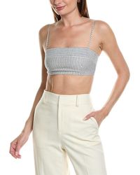 Onia - Air Linen-blend Foldover Cropped Top - Lyst