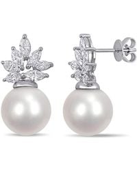 Pearls - 14k 1.46 Ct. Tw. Diamond & 11-12mm South Sea Pearl Earrings - Lyst