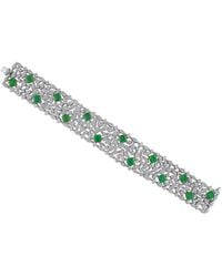 Lab Grown Gemstones - Created Forever 18K 19.73 Ct. Tw. Lab-Grown Diamond & Emerald Statement Bracelet - Lyst