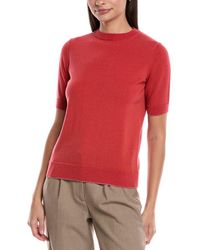 Lafayette 148 New York - Short Sleeve Wool-Blend Sweater - Lyst