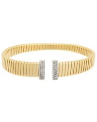 Meshmerise - 18k Over Silver 0.25 Ct. Tw. Diamond Goose Bangle Bracelet - Lyst